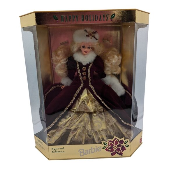 Vintage Barbie Happy Holidays Special Edition Doll Purple Eyes 1996 Mattel 15646 - Picture 1 of 16